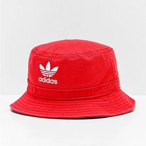 adidas Originals Washed Red Cotton Bucket Hat New Never Worn unisex Y2K